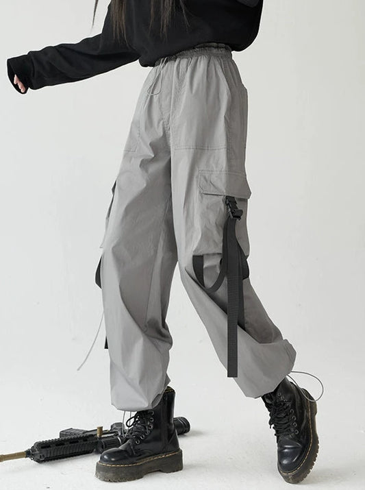 High Street Side Pocket Loose Casual Pants