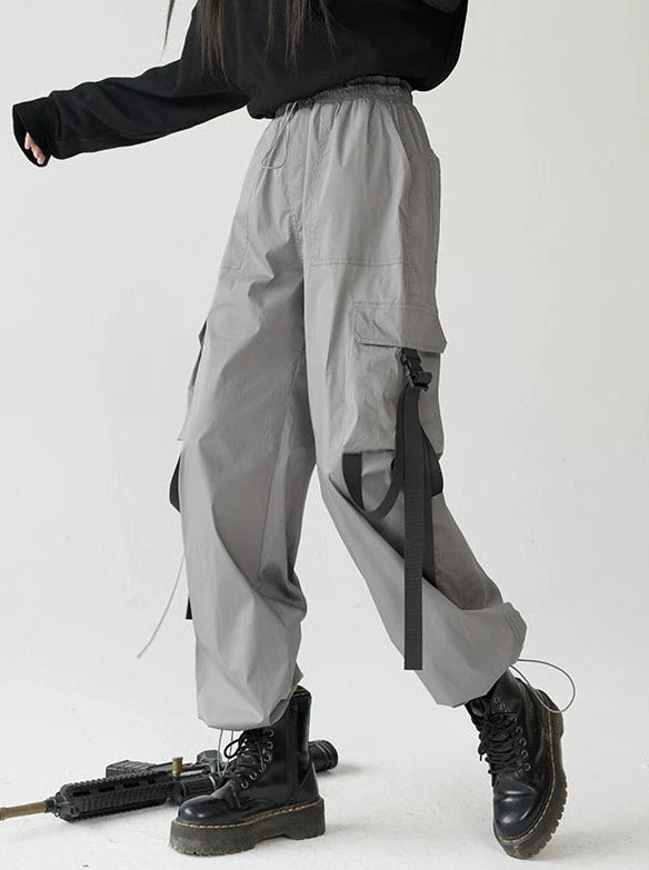High Street Side Pocket Loose Casual Pants