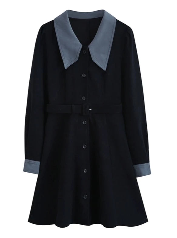 Big Collar French Retro Simple Dress