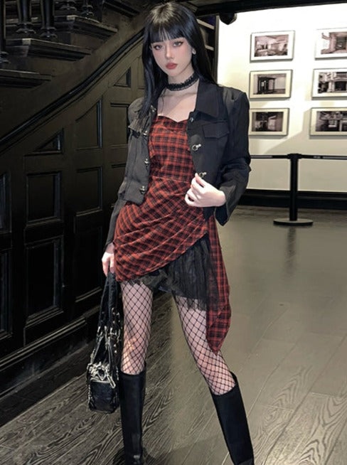 black red ghost check girl – Belchic