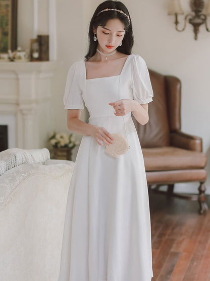 plain white wedding dress