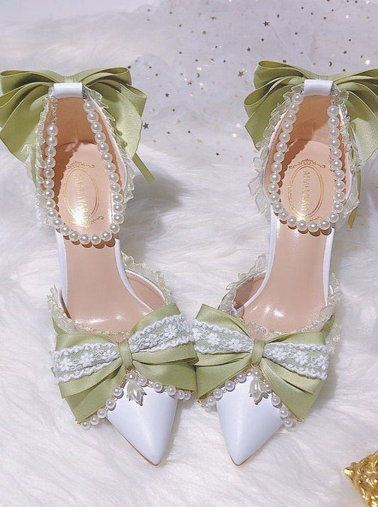 ロリータフラワーウェディングハイヒール