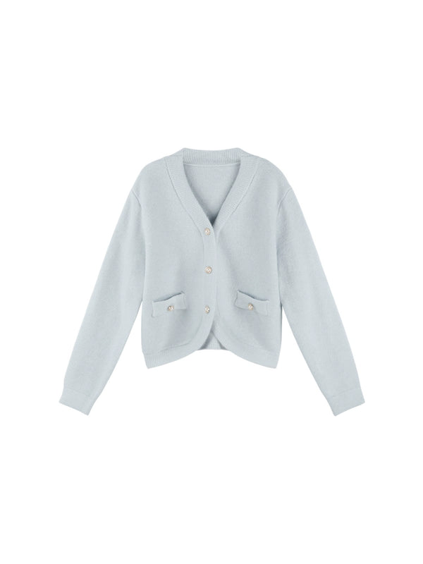 マカロンブルーVネックカーディガン