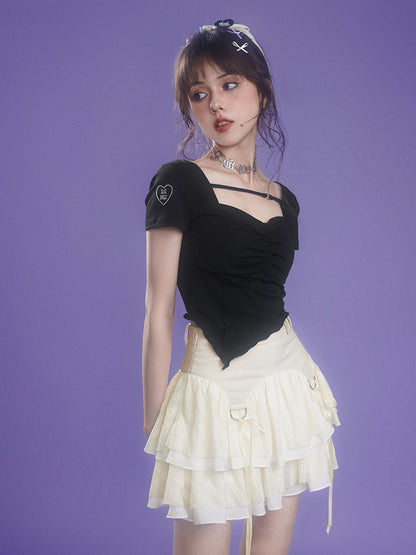 Heart Ring Strap Elehem Black Top