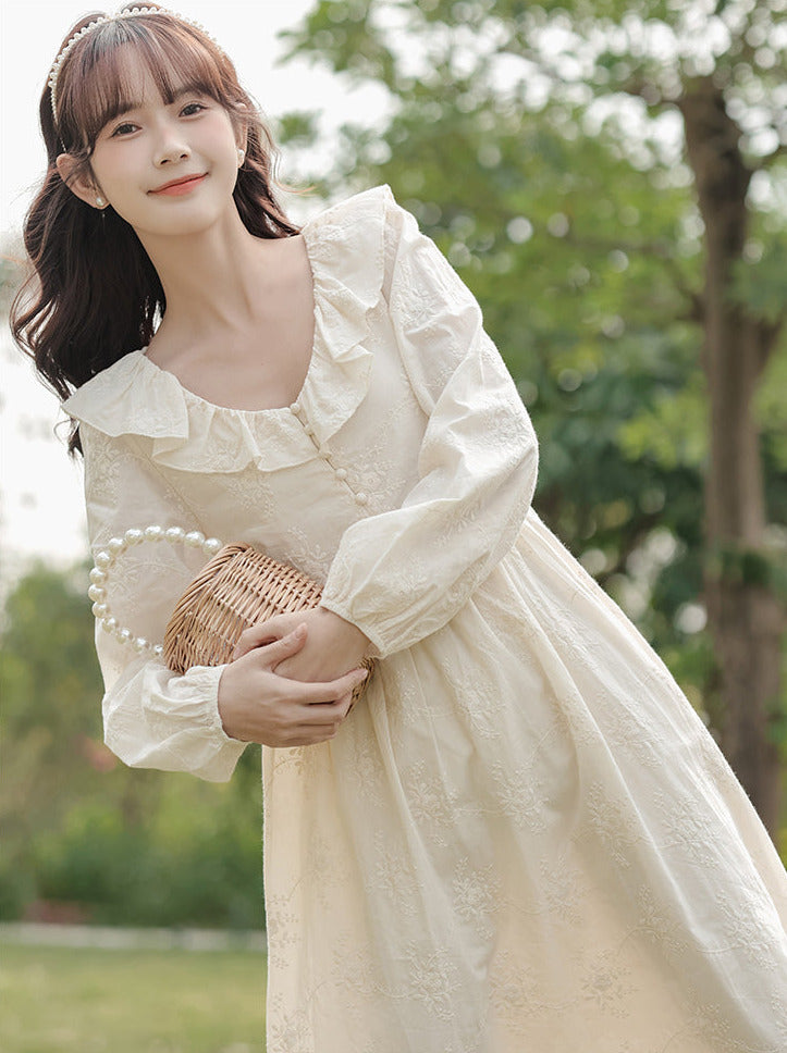 Frill Color Embroidered Fairy Dress