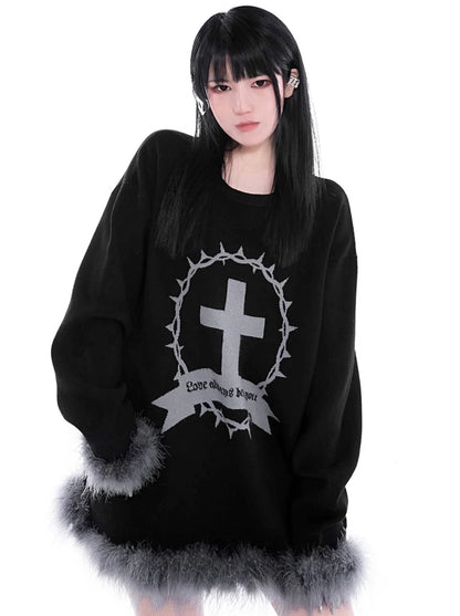 Plume Cross Sones Warm Loose Sweater