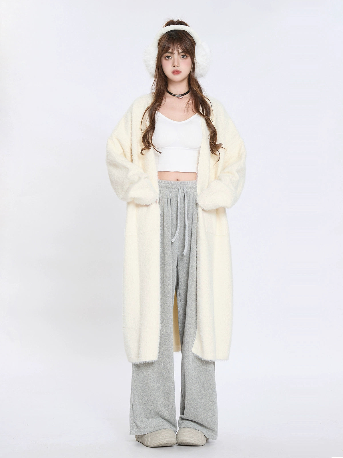 American Style Loose Long Cardigan Knit