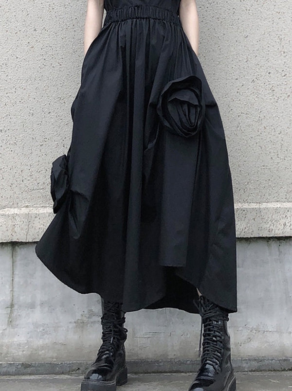 Rose Design Mode Flare Skirt