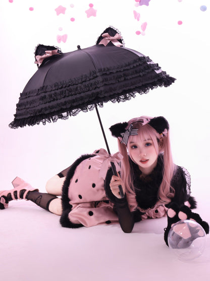 Frill cat ear lolita umbrella