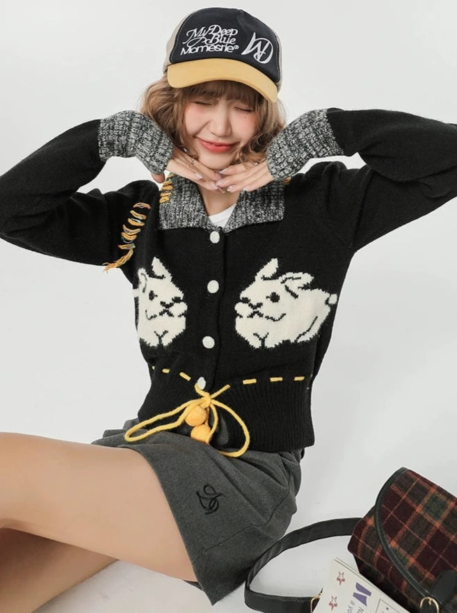 American Rabbit Retro Sweater Knit Cardigan