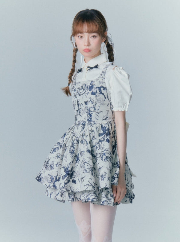 Retro Gurley Jacard Back Ribbon Susus skirt