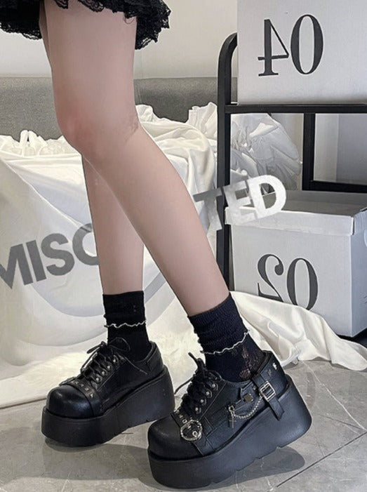 Round Toe Lolita Cool Punk Shoes