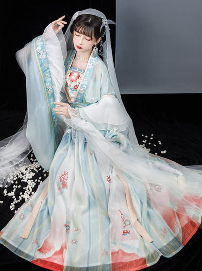 Fée chinoise à motif japonais Ensemble transparent pour fée + manches en plumes