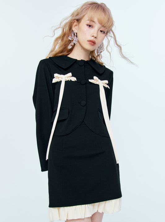 Doll Color Jacket + Tight Frill Skirt