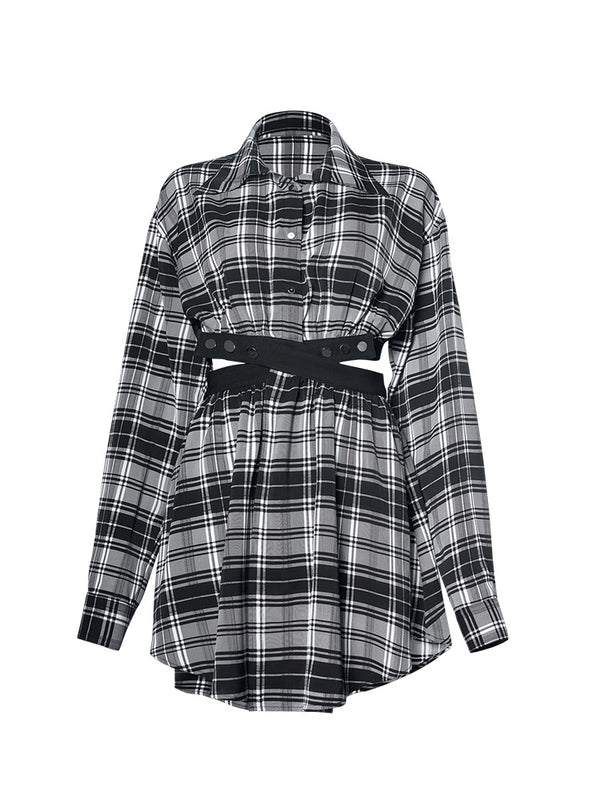 Punk waist slim A-line dress setup