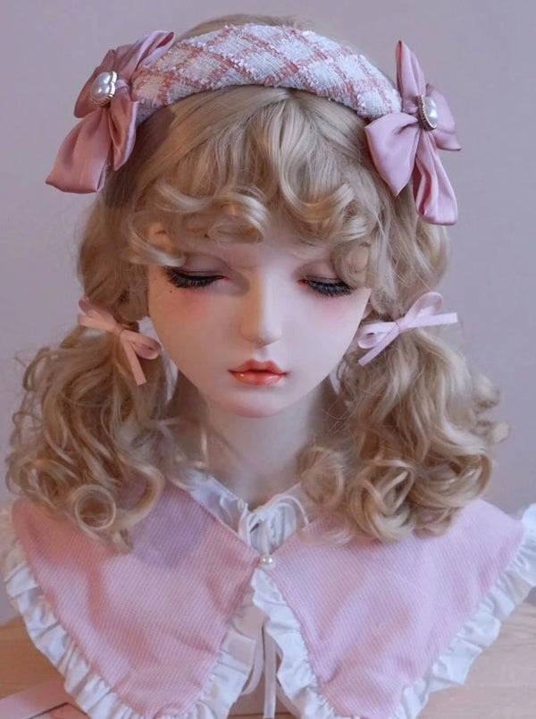 Girly Ribbon Pink Tweed Catsuit