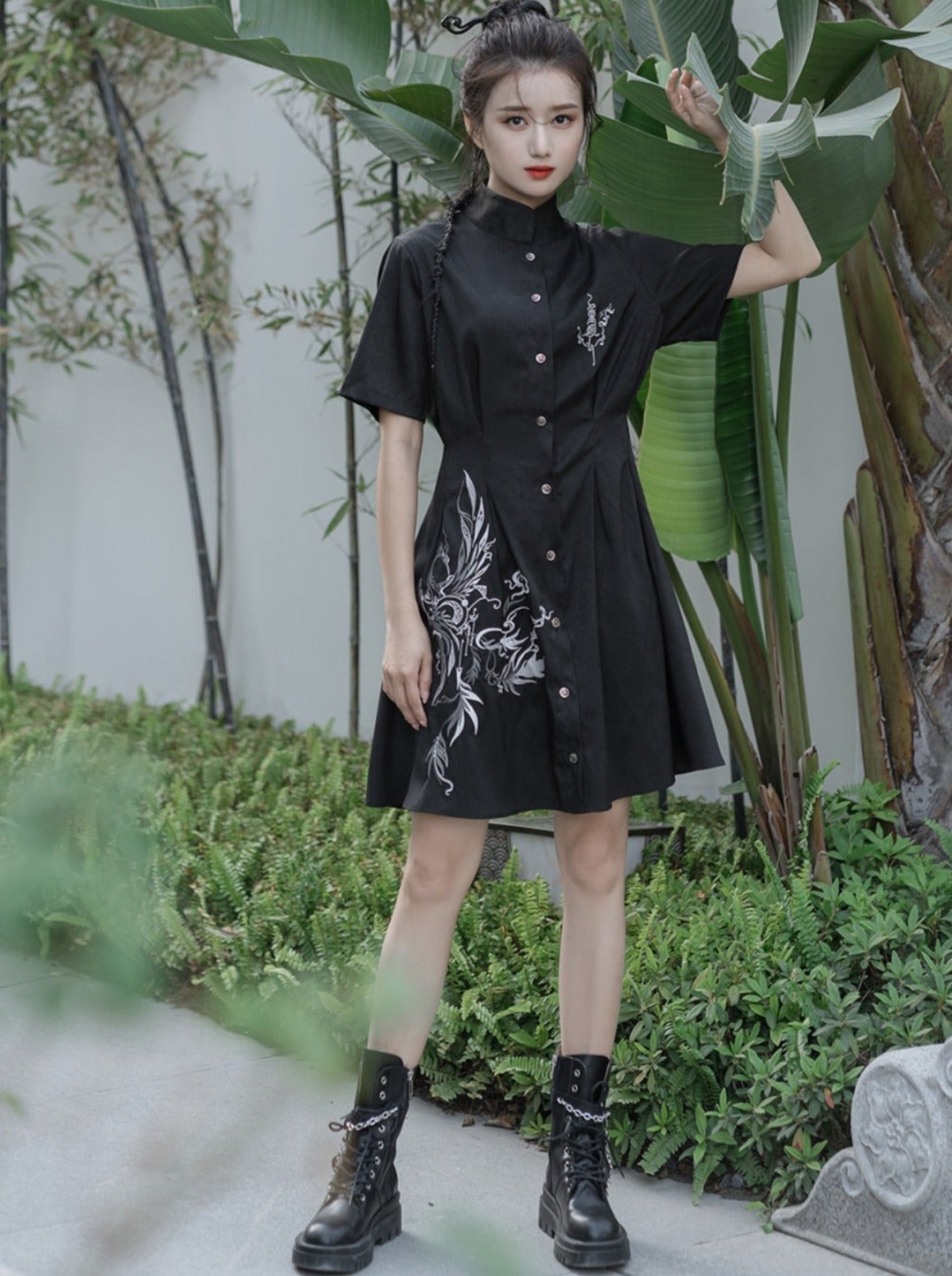 dragon shirt dress Dragon Design Mode Slim Shirt Dress Belchic