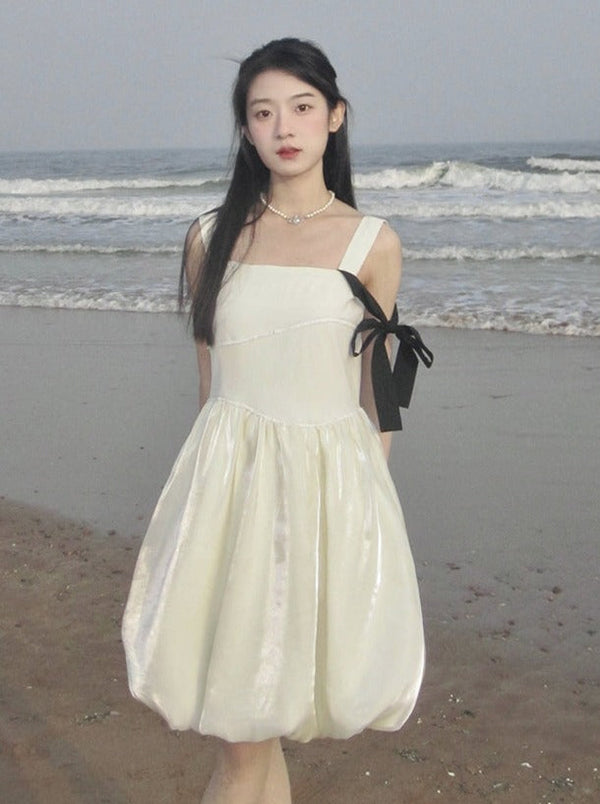 サイドリボンサスペンダードレス