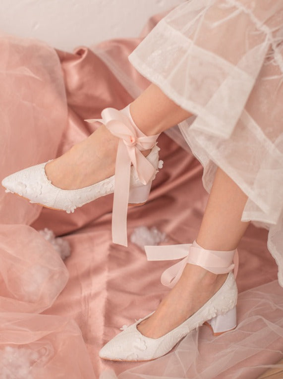 Flower ribbon fairy shoes