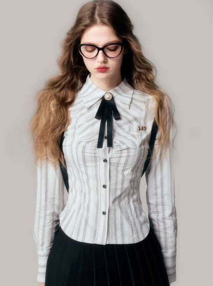 Stripe Girl Slim West Blouse