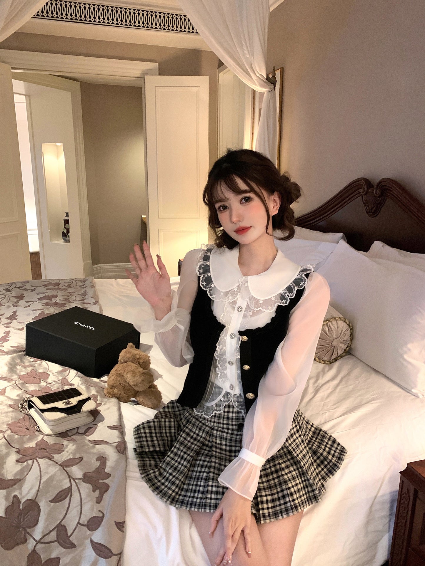 Doll Color Lace Frillsea Shirt