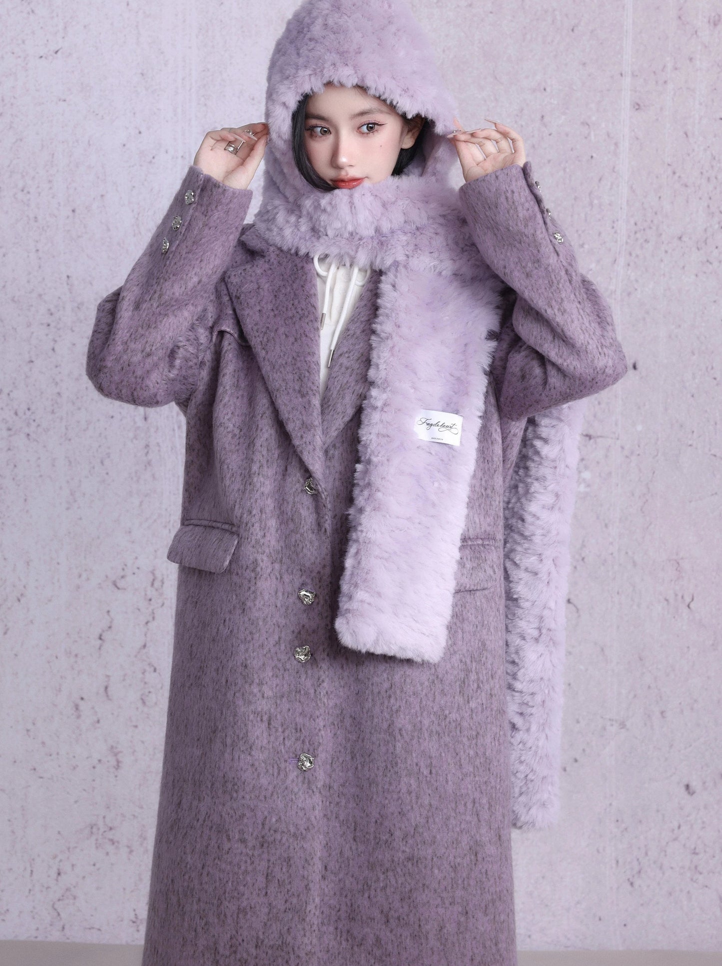 Manteau surdimensionné classique violet