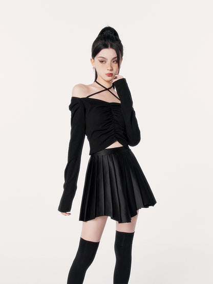 High Waist Pleated Skirt