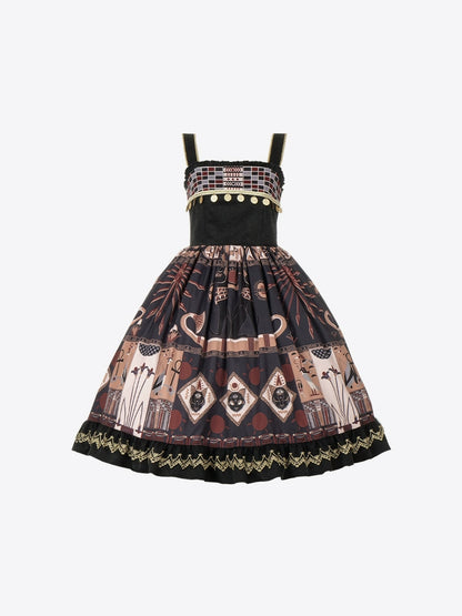 With Puzi Original Design Kula Print Suspender Dress + Lace Skirt