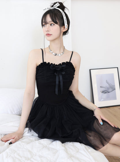 Rose Ballet Suspender Dress + Cardigan