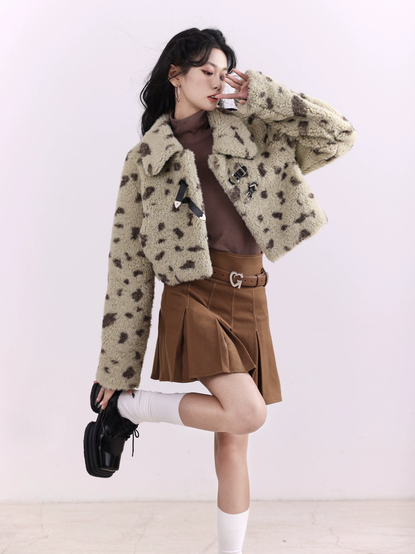 Green Leopard Fur Coat