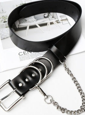 punk dark metal chain belt