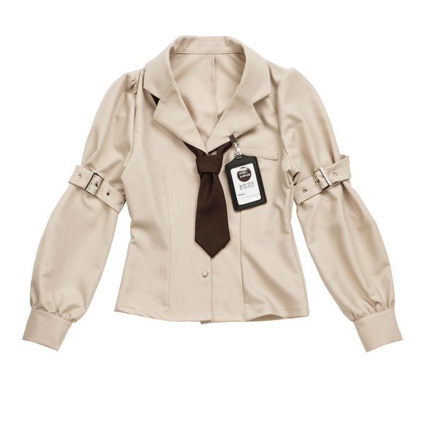 Brown shirt half skirt college design setup