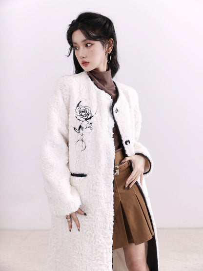 Rose Boa Long Coat