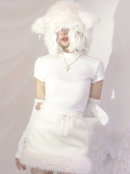 リトルウィングエンジェルホワイトアームカバートップス