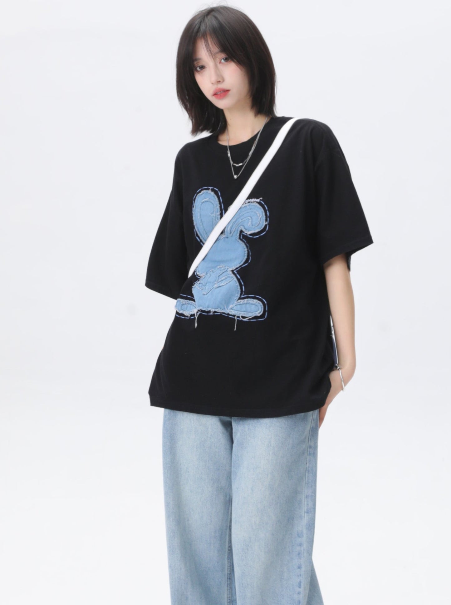 Y2KデニムラビットTシャツ