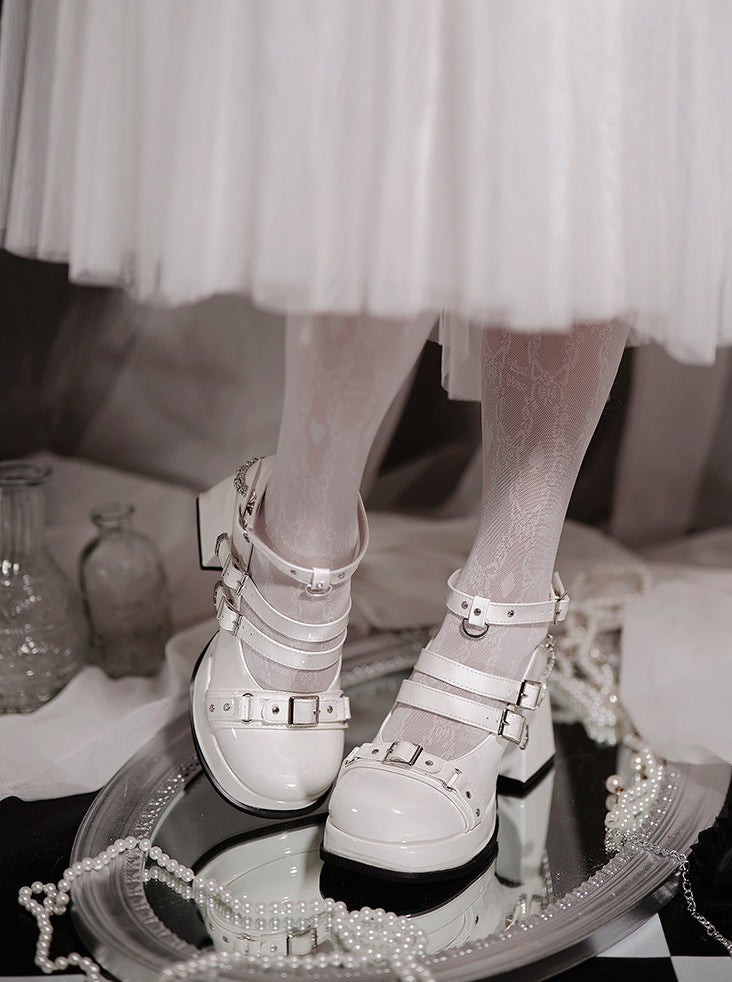 Jane Elegant Lolita Shoes Round Toe Gothic High Heels