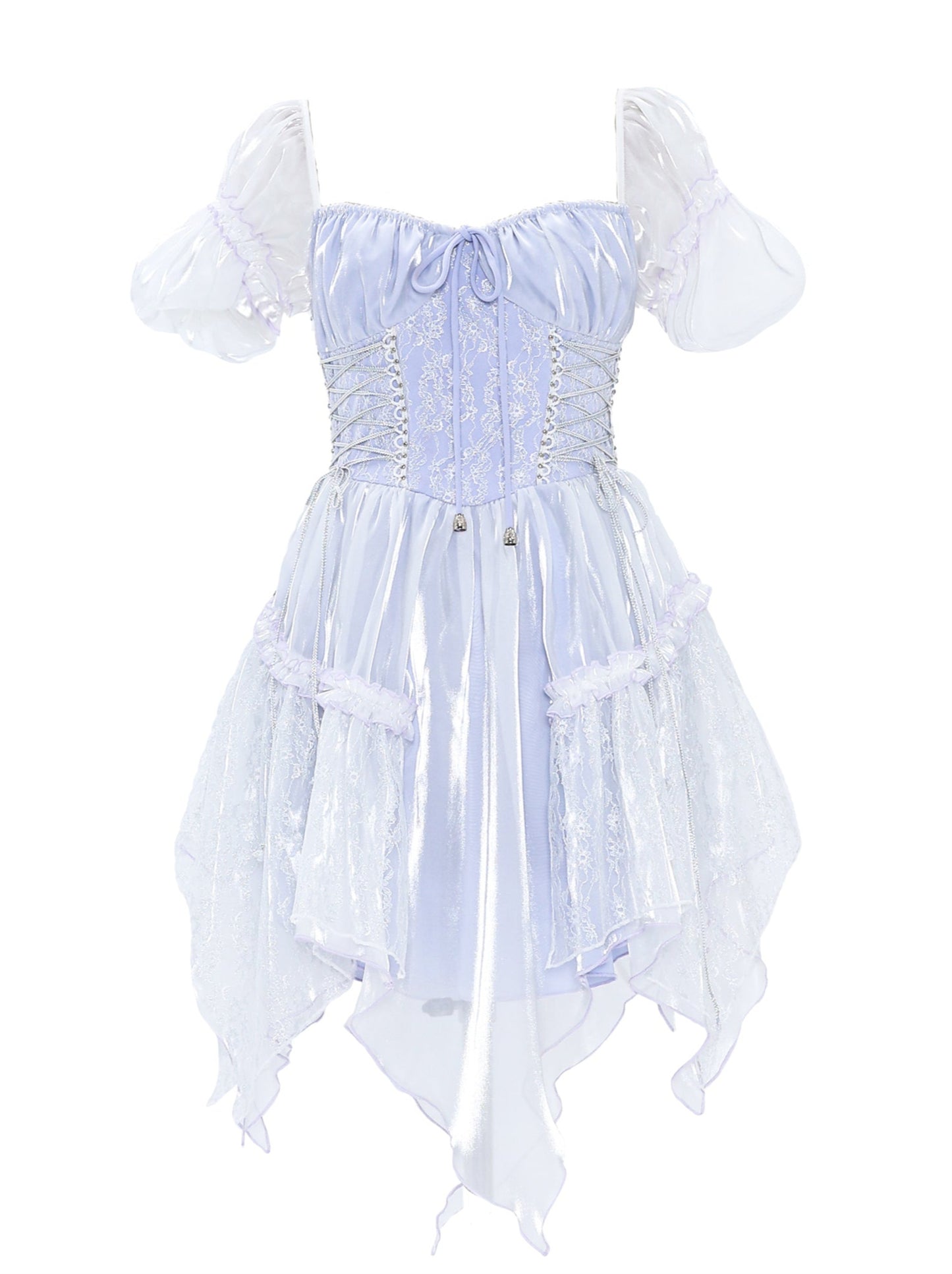 Fairy Sheer Puff Sleeve French Manchic Dress