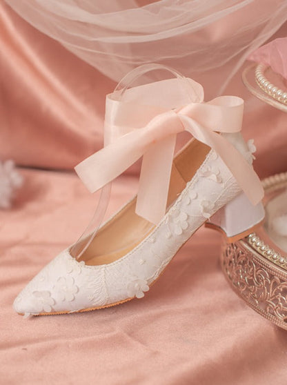 Flower ribbon fairy shoes