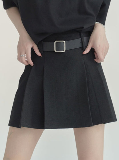 Dark Pleated Miniskirt