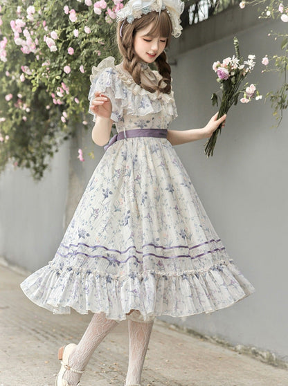 Chiffon Op Spring Flower Frill Dress