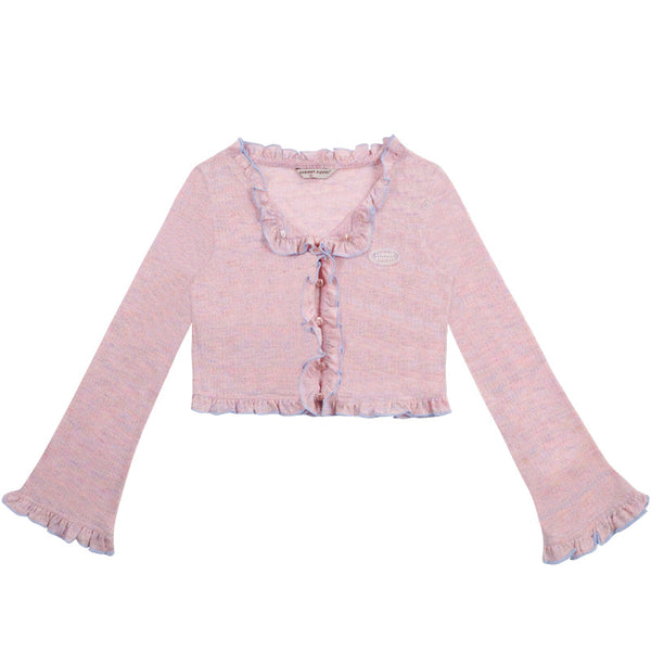 American retro short knit cardigan