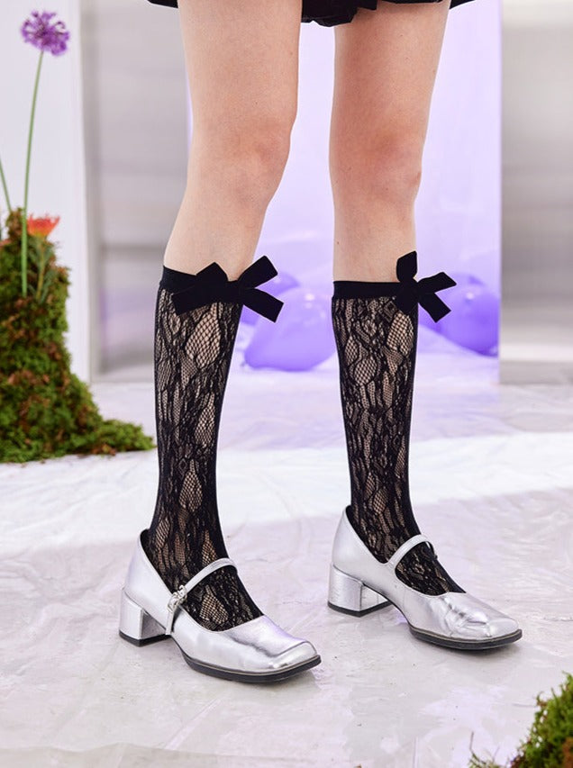 Race monochrome ribbon socks