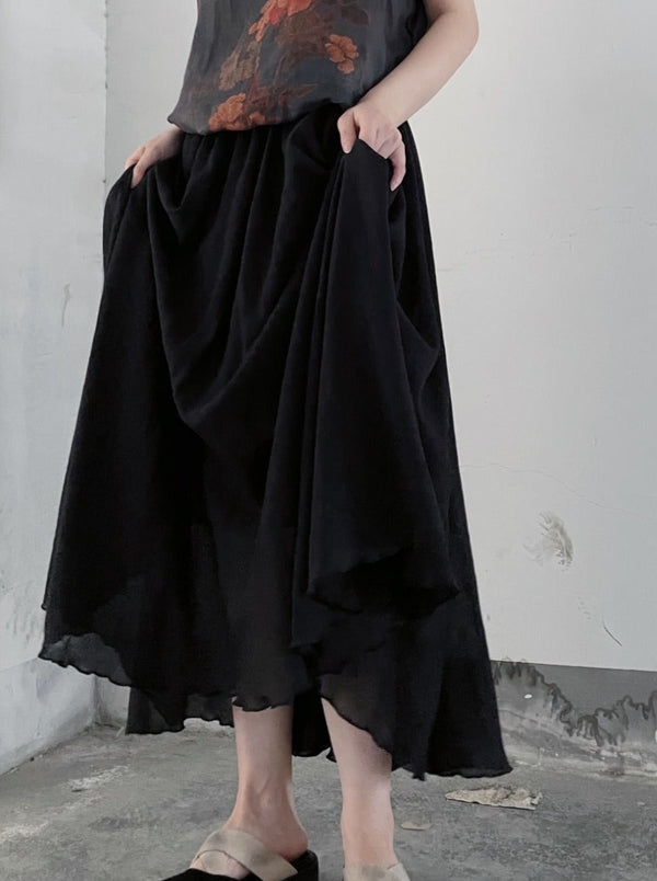 mode flare plain skirt