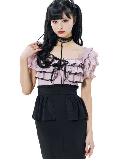 Girls Design Frill Slit skirt