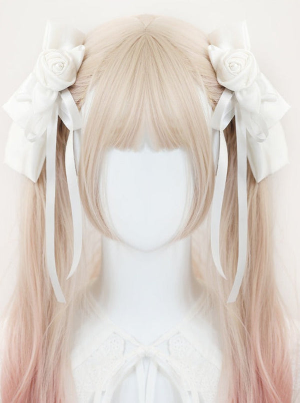 ローズリボンペアクリップヘアアクセサリー