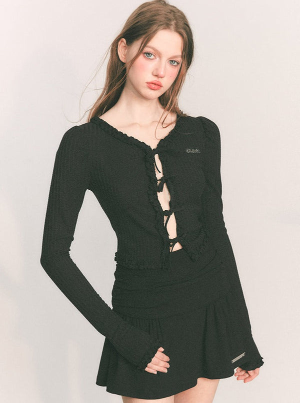 Center Open Ribbon Rib Tops