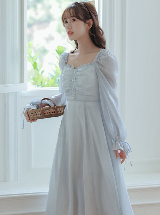 Square Neck Fairy French Style Dress