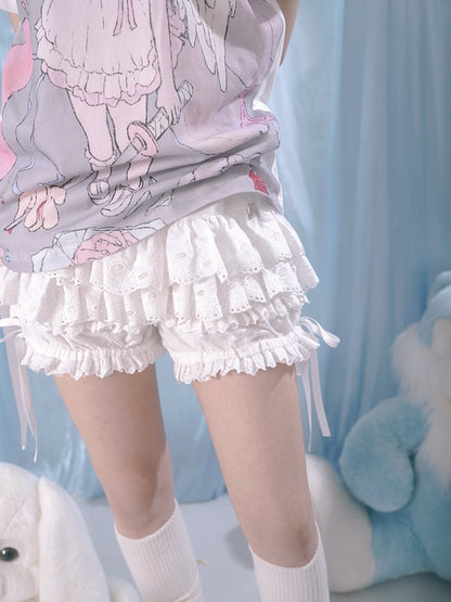 Baby Frill Lace Ribbable Shorts Bottoms