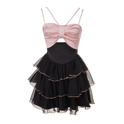 Steel heart rose ribbon tube top dress