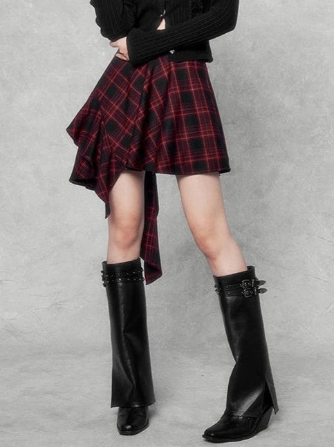 Rock Asymmetrical Slimming Short Skirt